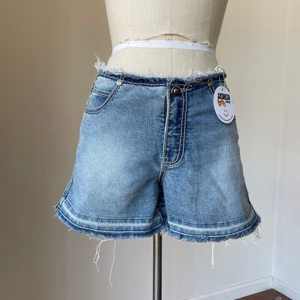 Y2K Midrise Frayed Booty Shorts